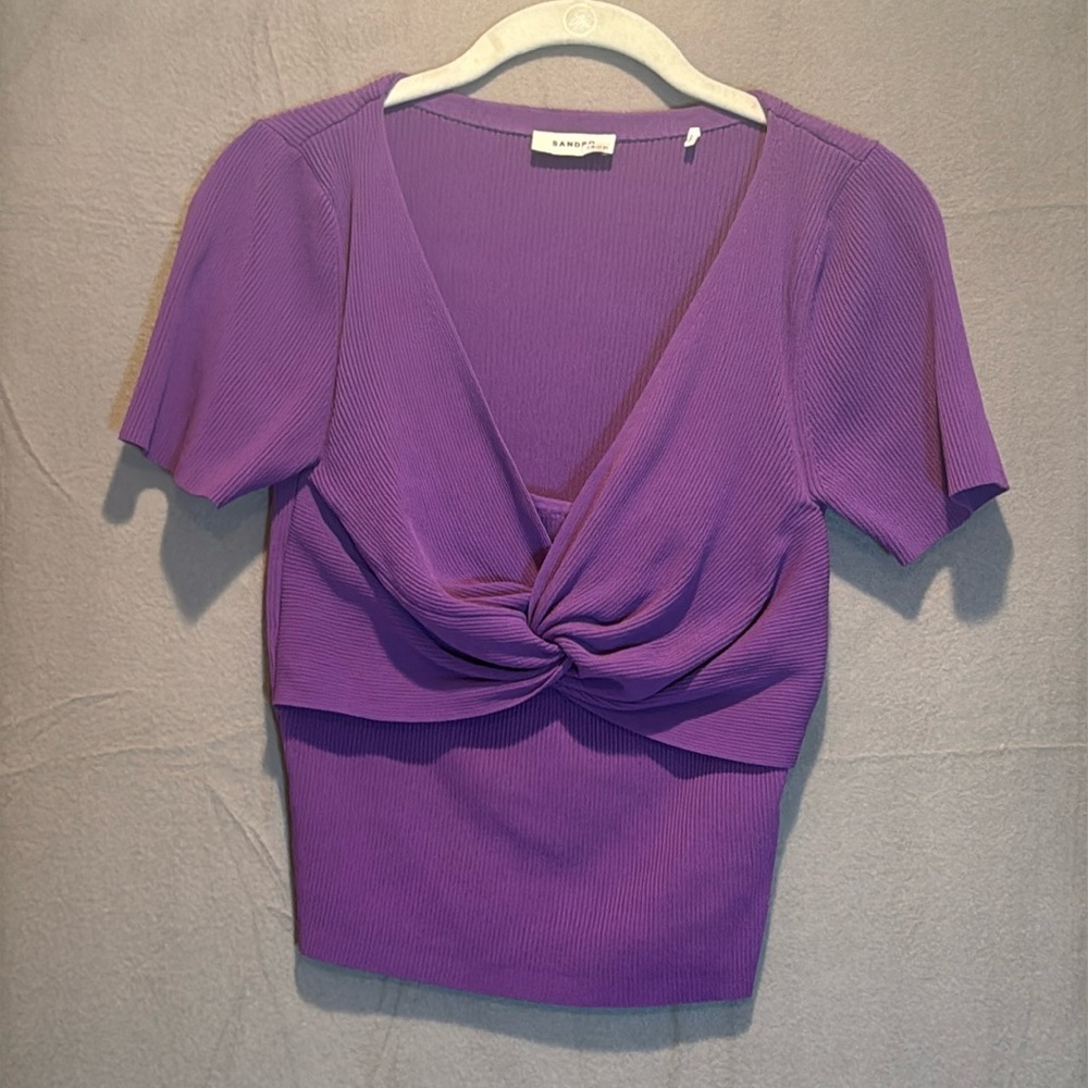 Sandro Purple Knit Top